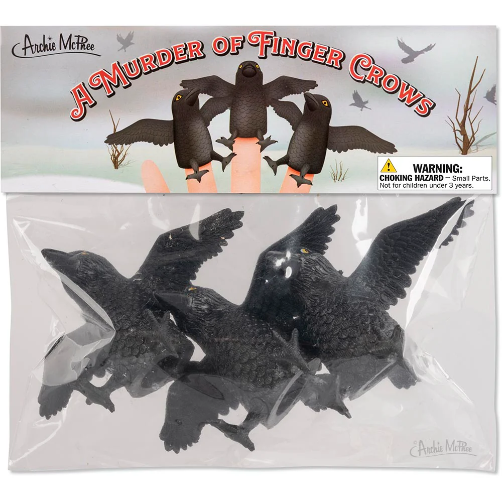 Finger Crows - Set of 3 Crow Finger Puppets - Image 3