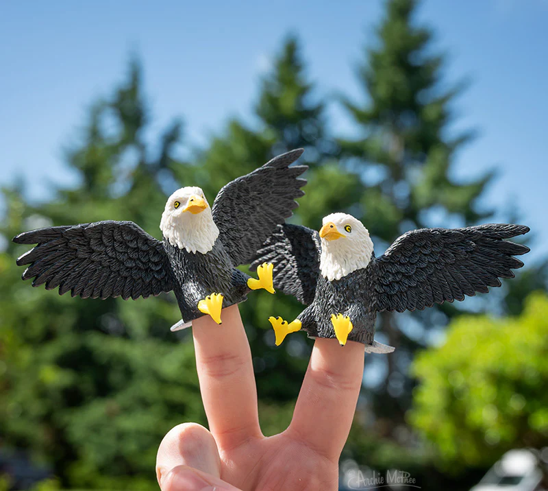 Finger Eagles - Set of 3 Eagle Finger Puppets - Image 2