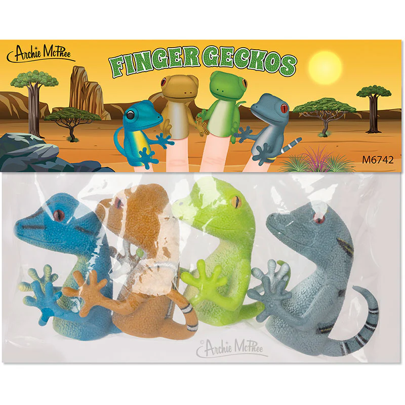 Finger Geckos - Set of 4 Gecko Finger Puppets - Image 3