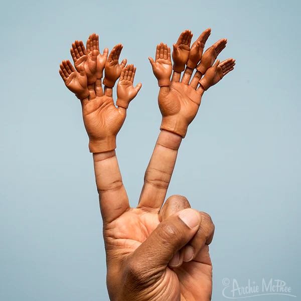 Finger Hands For Finger Hands - Dark Skin Tone - Set of 10 - Image 3