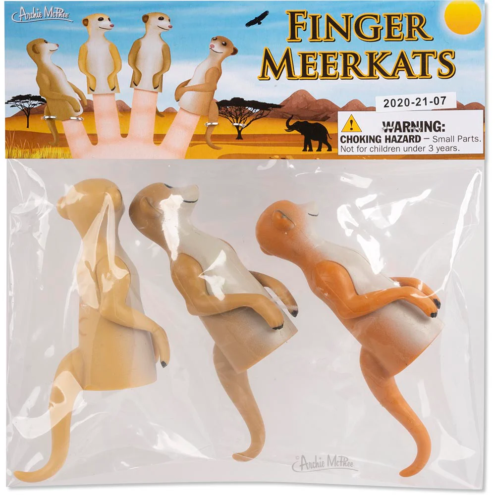 Finger Meerkats - Set of 3 Meerkat Finger Puppets - Image 3