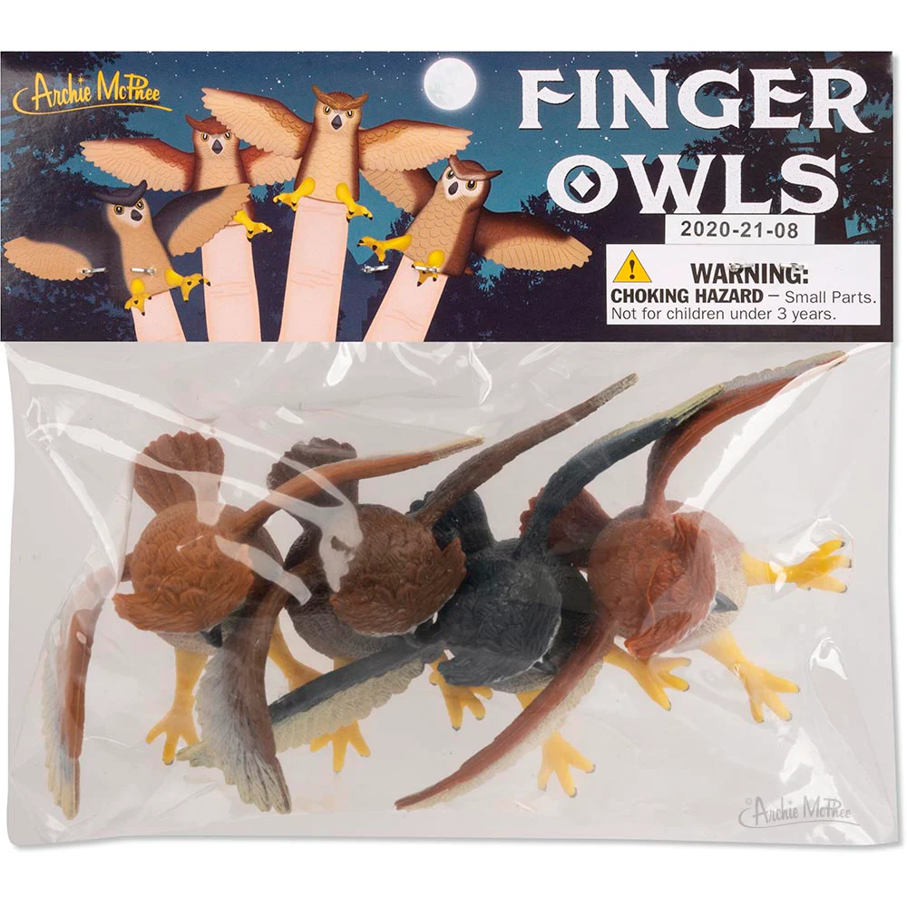 Finger Owls - Set of 4 Owl Finger Puppets - Image 3