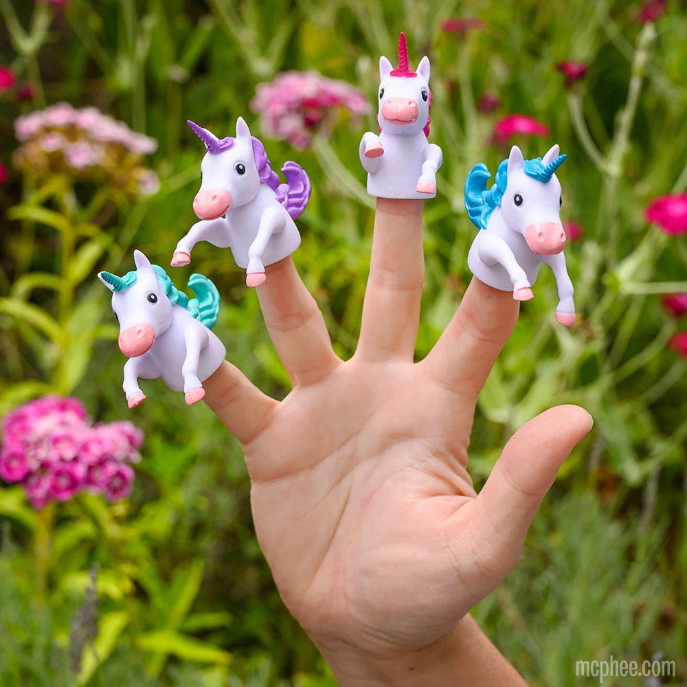 Finger Unicorns - Set of 4 Unicorn Finger Puppets - Image 2
