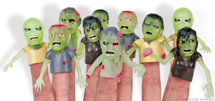 Glow Zombie Finger Puppets - Bulk Box - Image 4